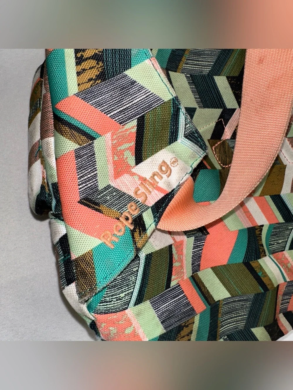 Kavu Rope Sling Bag Coastal Blocks Colorful Geometric Pattern Crossbody